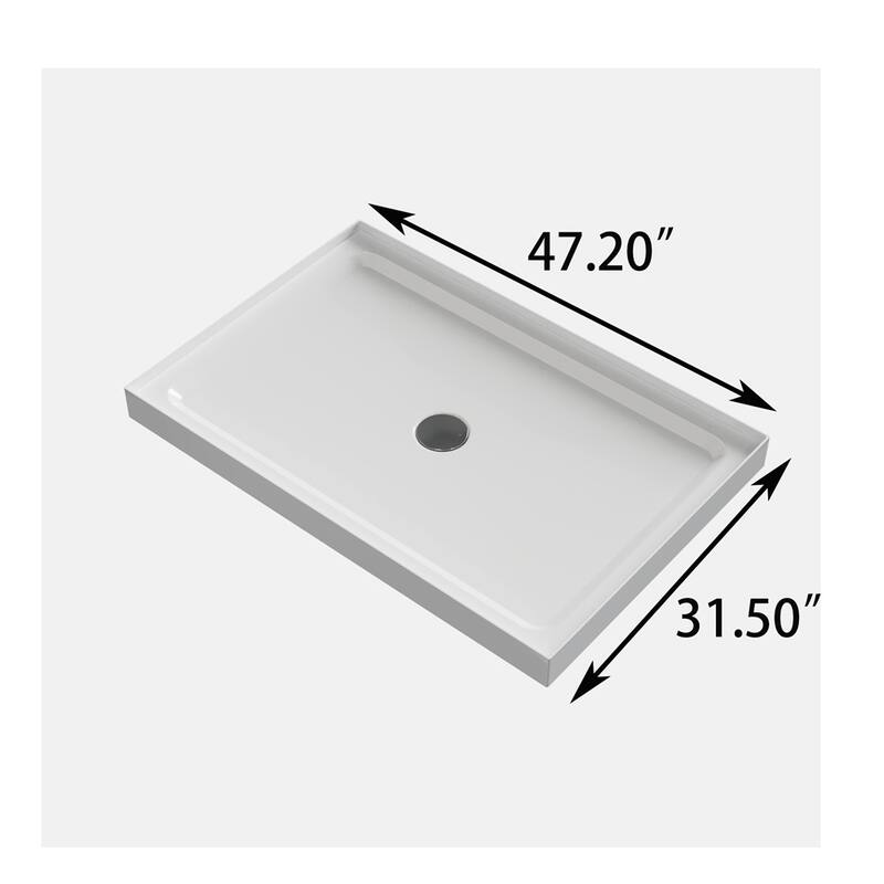 32" x 48" Shower Base Shower Pan with Hole On Sale Bed Bath